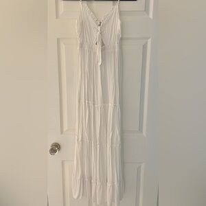 Ardene White Tie Front Maxi Dress Boho Cottagecore